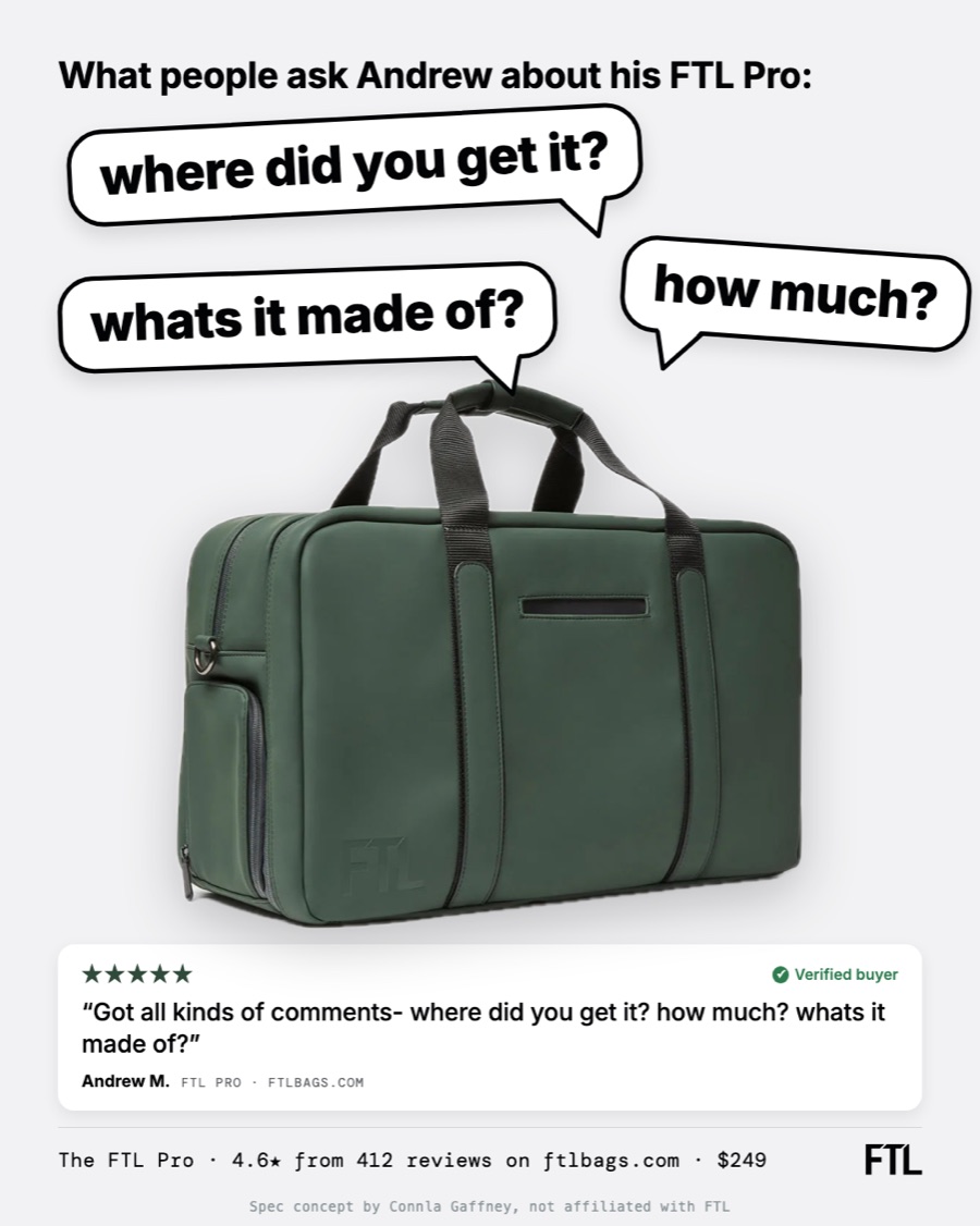 Comment-bubble static: what people ask about the gym bag